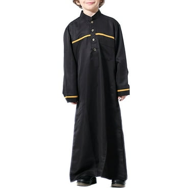 Islamic Muslim Kids Boys Jubba Kaftan Dishdasha Thobe Abaya Arab Robe Maxi Dress